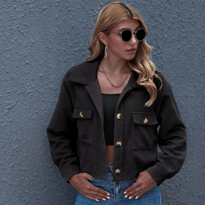 Mirla | Krage Cropped Cordjacka-Eva Jonsson