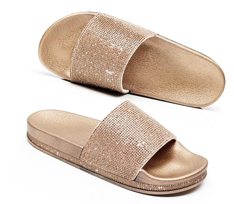 Mirla | Kristall Diamant Slides med Dekor Sandaler-Eva Jonsson