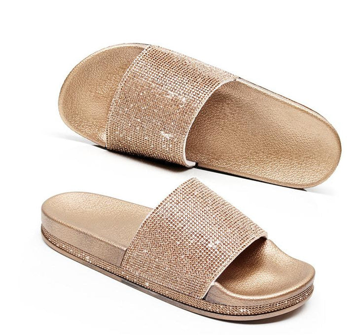 Mirla | Kristall Diamant Slides med Dekor Sandaler-Eva Jonsson