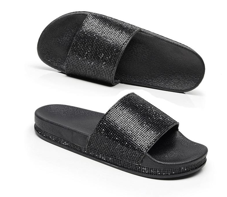 Mirla | Kristall Diamant Slides med Dekor Sandaler-Eva Jonsson