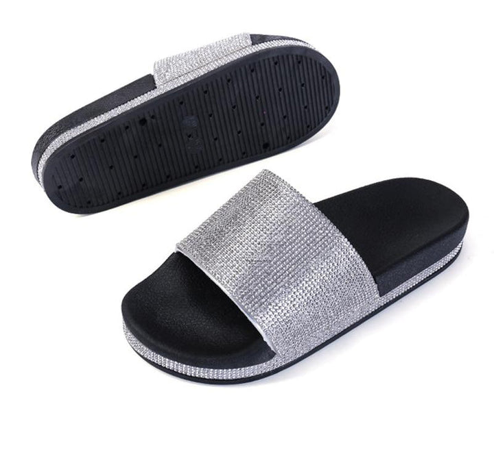 Mirla | Kristall Diamant Slides med Dekor Sandaler-Eva Jonsson