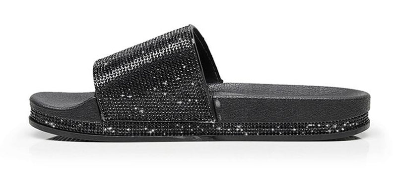 Mirla | Kristall Diamant Slides med Dekor Sandaler-Eva Jonsson