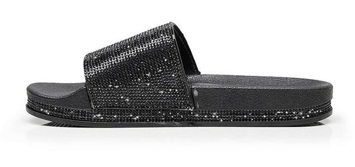 Mirla | Kristall Diamant Slides med Dekor Sandaler-Eva Jonsson
