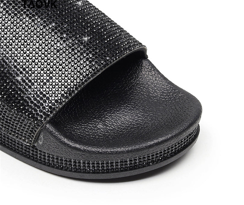Mirla | Kristall Diamant Slides med Dekor Sandaler-Eva Jonsson