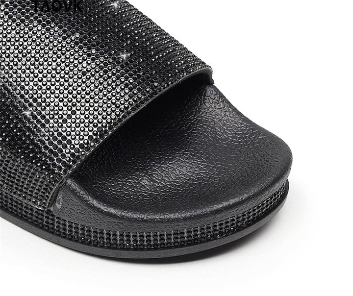 Mirla | Kristall Diamant Slides med Dekor Sandaler-Eva Jonsson