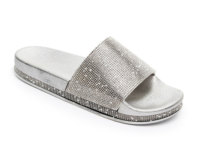 Mirla | Kristall Diamant Slides med Dekor Sandaler-Eva Jonsson