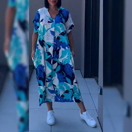 Mirla | LMirlande Tryckt Kaftan Klänning med Lätt Passform för Kvinnor-Eva Jonsson