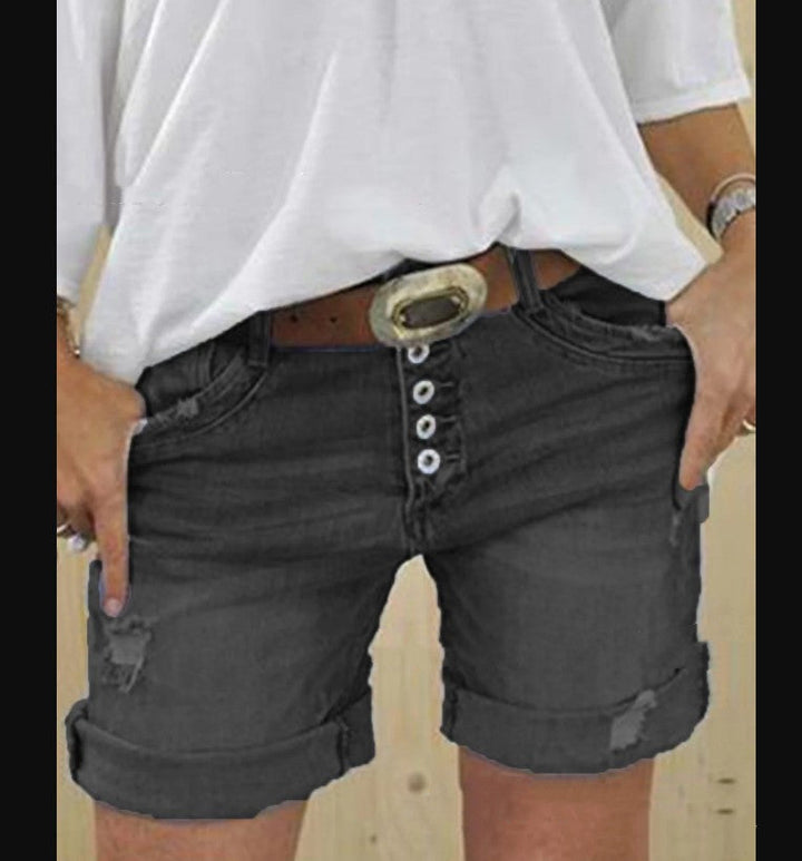 Mirla | Läckra Ripped Denim-Shorts-Eva Jonsson