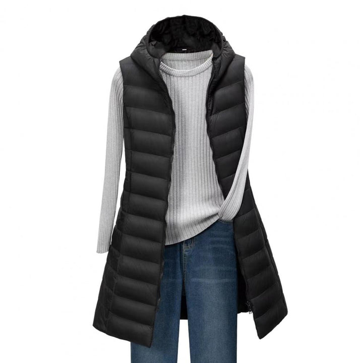 Mirla | Lång Bodywarmer Bekväm, Elegant, Längre Fodrad Jacka-Eva Jonsson