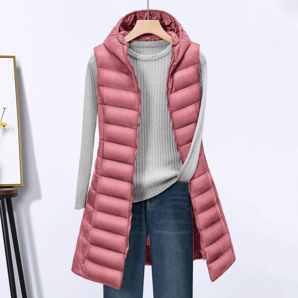 Mirla | Lång Bodywarmer Bekväm, Elegant, Längre Fodrad Jacka-Eva Jonsson