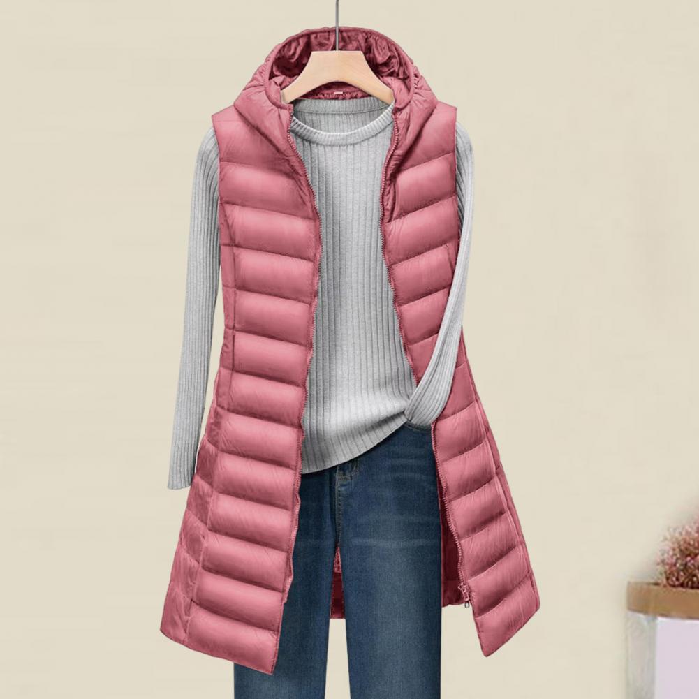 Mirla | Lång Bodywarmer Bekväm, Elegant, Längre Fodrad Jacka-Eva Jonsson