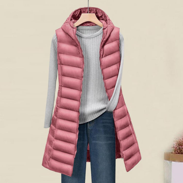 Mirla | Lång Bodywarmer Bekväm, Elegant, Längre Fodrad Jacka-Eva Jonsson