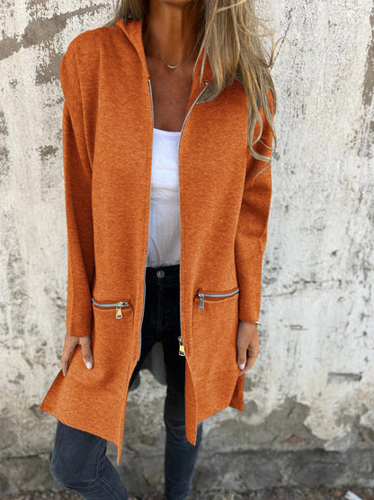 Mirla | Lång Cardigan med Minimalistisk Pr Präglning-Eva Jonsson