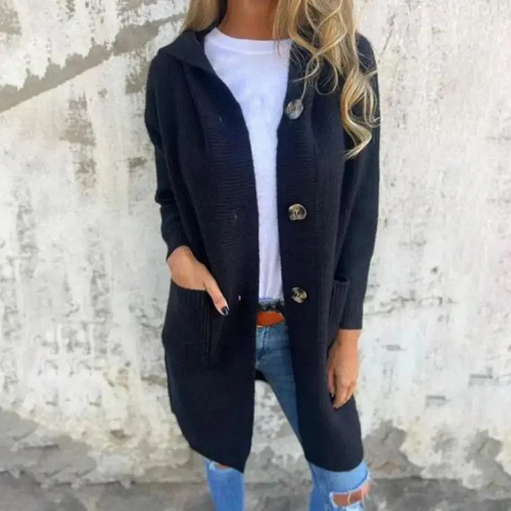 Mirla | Lång Knapplång Cardigan-Eva Jonsson