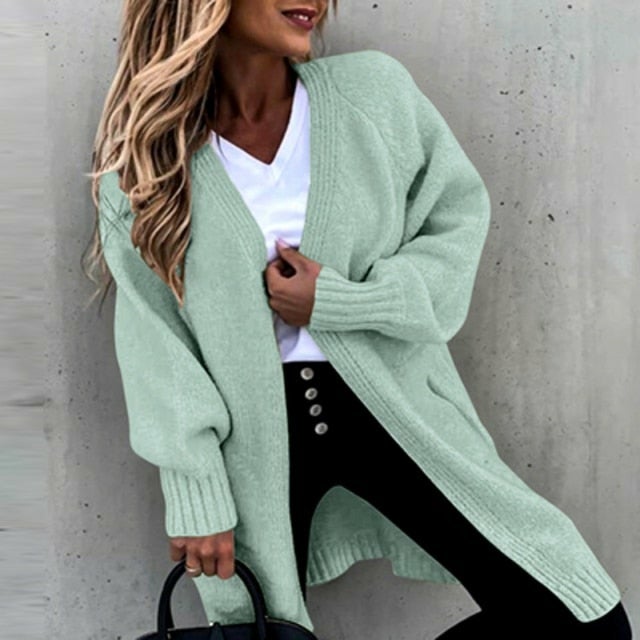 Mirla | Lång, Mjuk Dams Cardigan med En Avslappnad Passform-Eva Jonsson