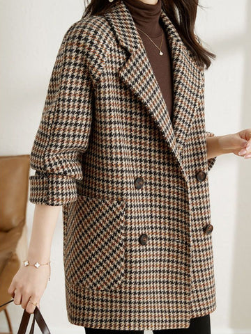 Mirla | Lång Rutigt Blazer – Klassisk Höst-Vinter Stil-Eva Jonsson