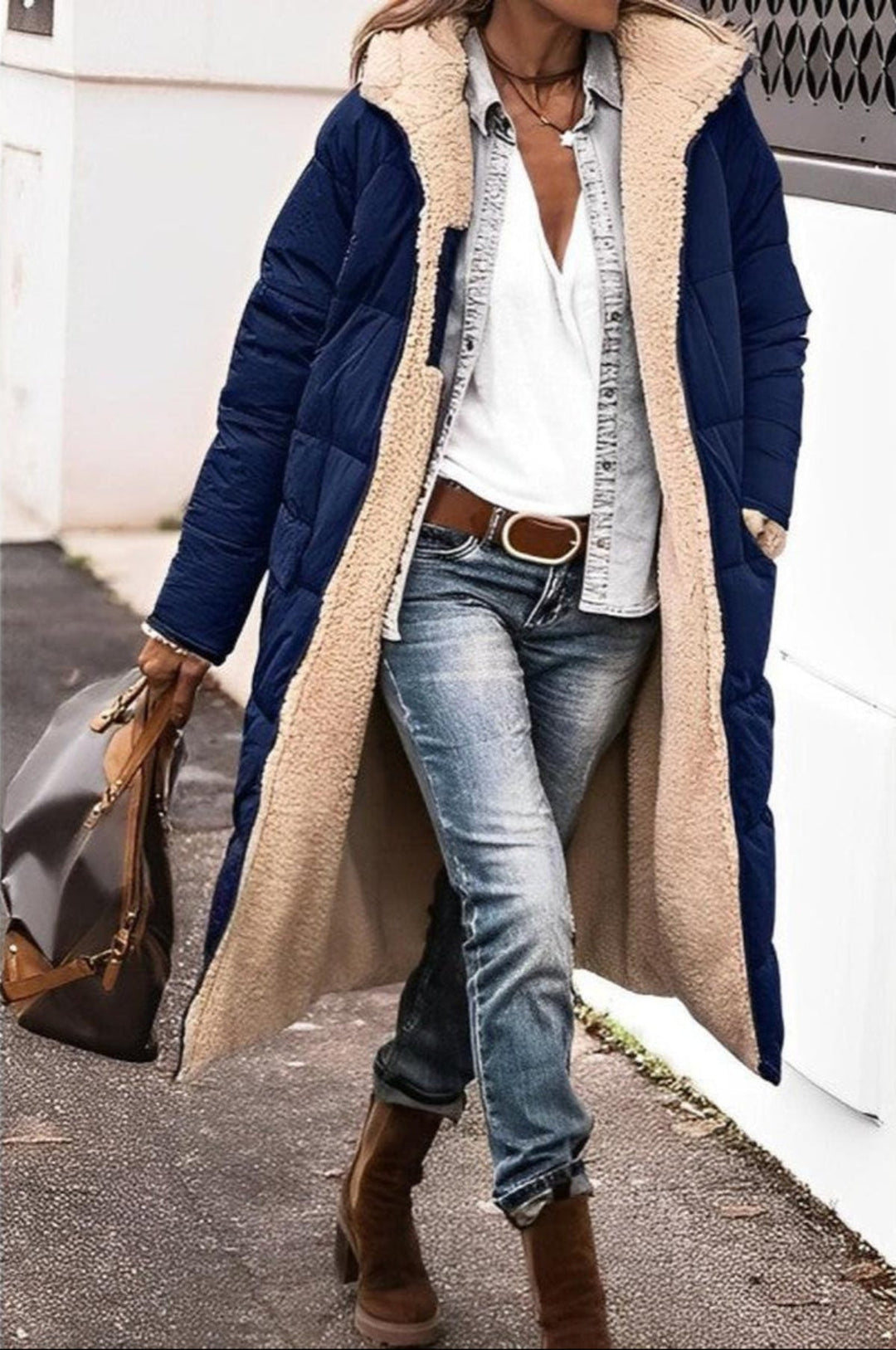 Mirla | Lång damrock vinter - teddy-foder-Eva Jonsson