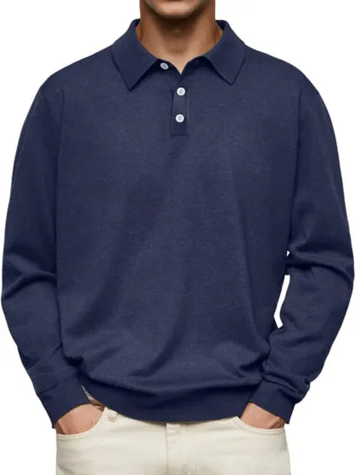 Mirla | Långärmad Poloshirt Herr-Eva Jonsson