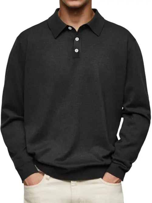 Mirla | Långärmad Poloshirt Herr-Eva Jonsson