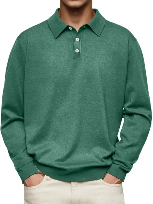 Mirla | Långärmad Poloshirt Herr-Eva Jonsson