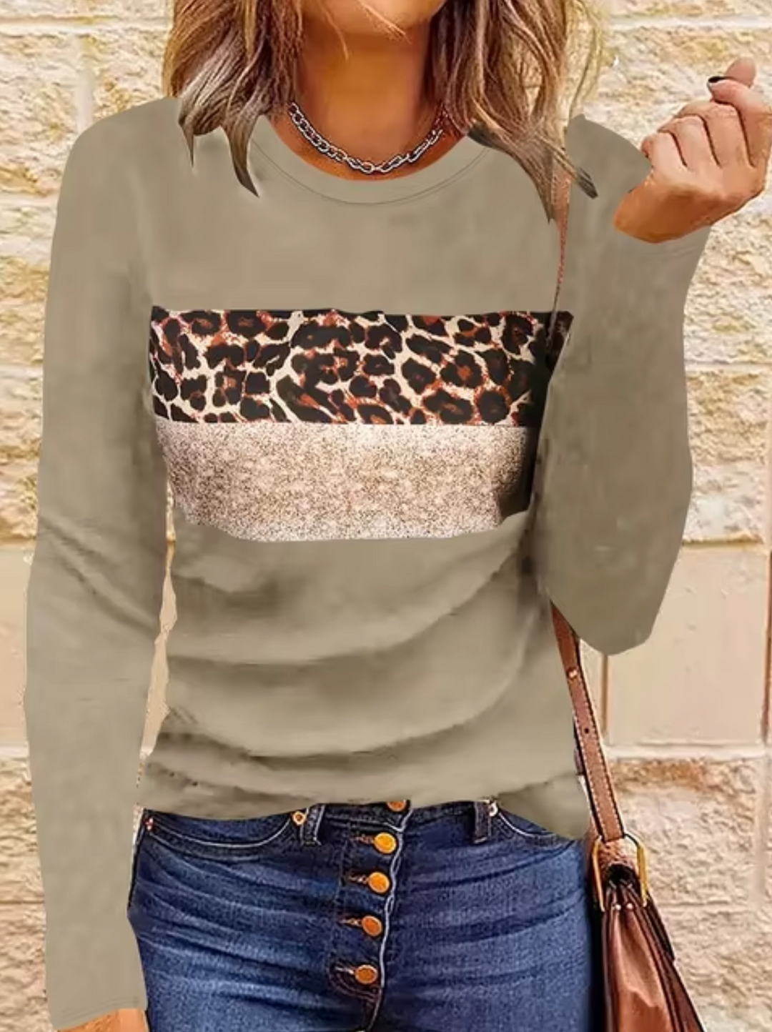 Mirla | Långärmad T-shirt med leopardmönster-Eva Jonsson