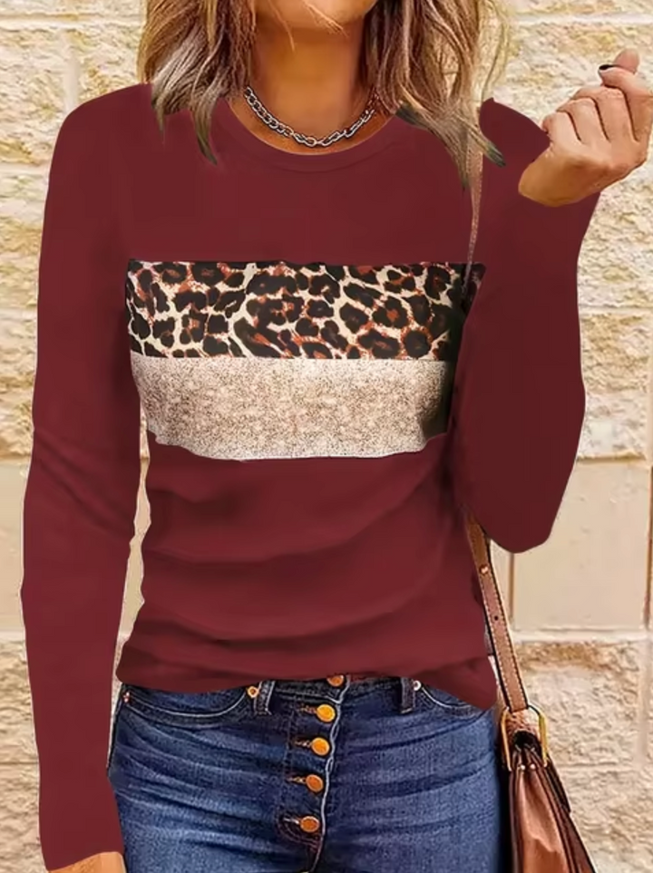 Mirla | Långärmad T-shirt med leopardmönster-Eva Jonsson