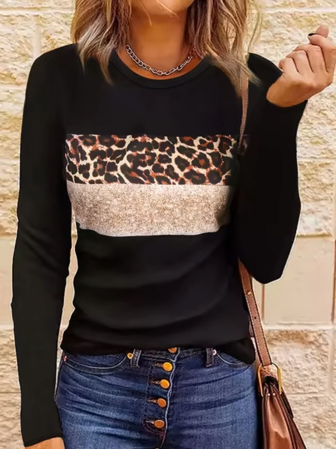 Mirla | Långärmad T-shirt med leopardmönster-Eva Jonsson