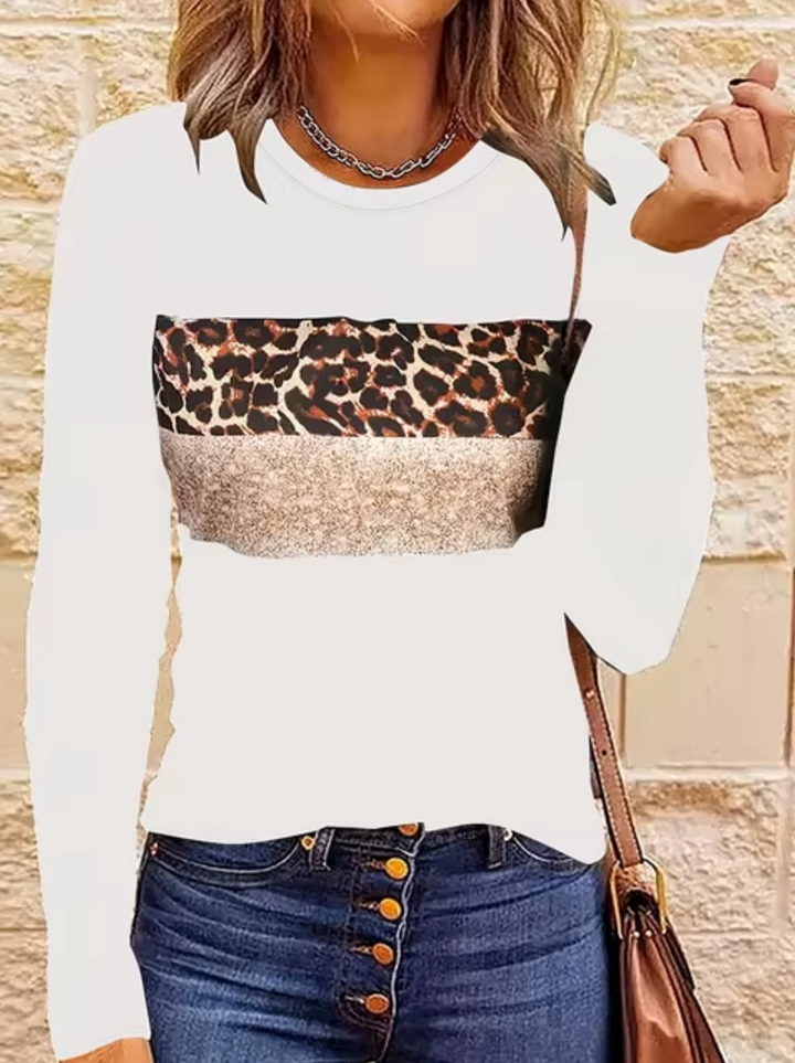 Mirla | Långärmad T-shirt med leopardmönster-Eva Jonsson