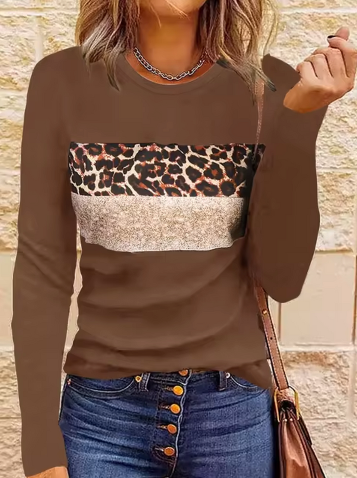 Mirla | Långärmad T-shirt med leopardmönster-Eva Jonsson