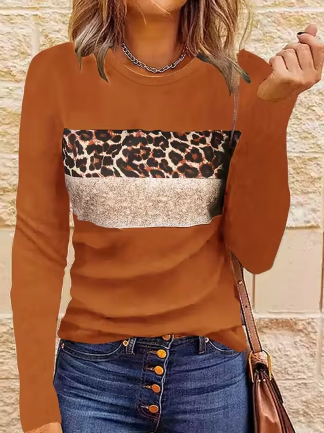 Mirla | Långärmad T-shirt med leopardmönster-Eva Jonsson