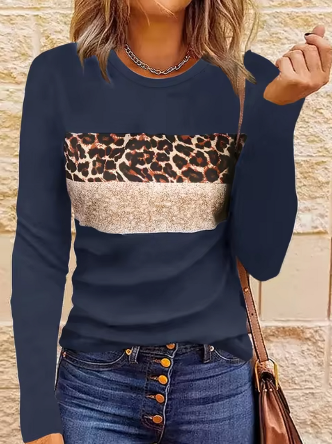 Mirla | Långärmad T-shirt med leopardmönster-Eva Jonsson