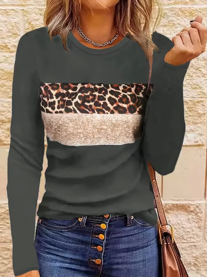 Mirla | Långärmad T-shirt med leopardmönster-Eva Jonsson