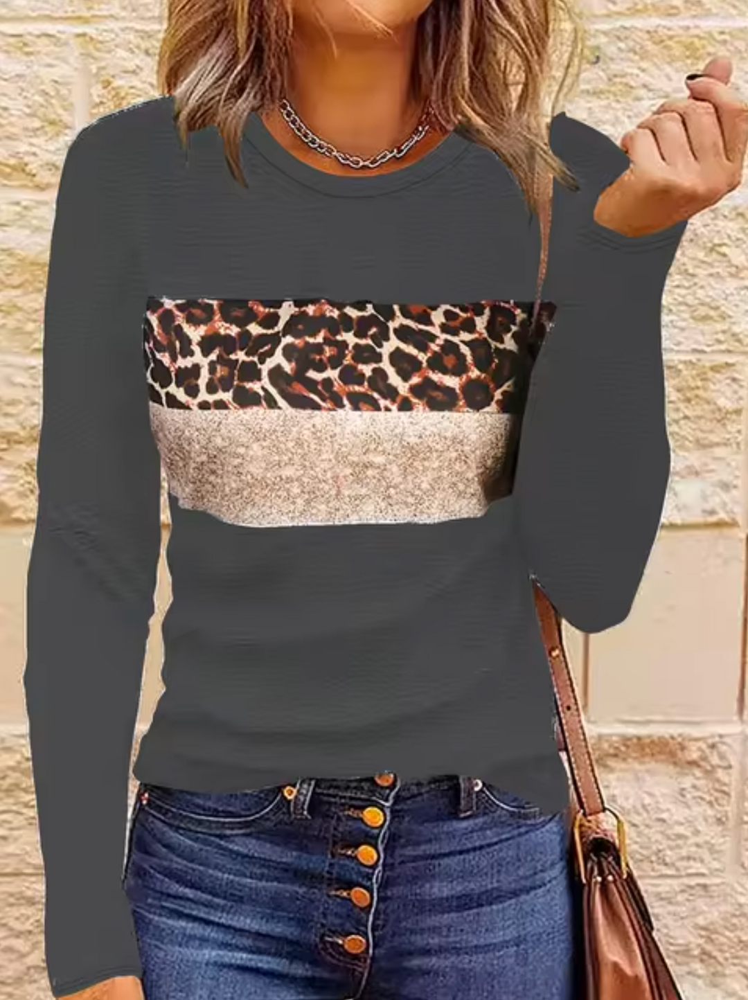Mirla | Långärmad T-shirt med leopardmönster-Eva Jonsson