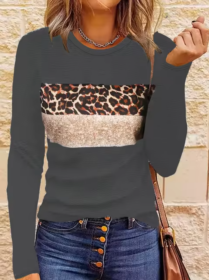 Mirla | Långärmad T-shirt med leopardmönster-Eva Jonsson