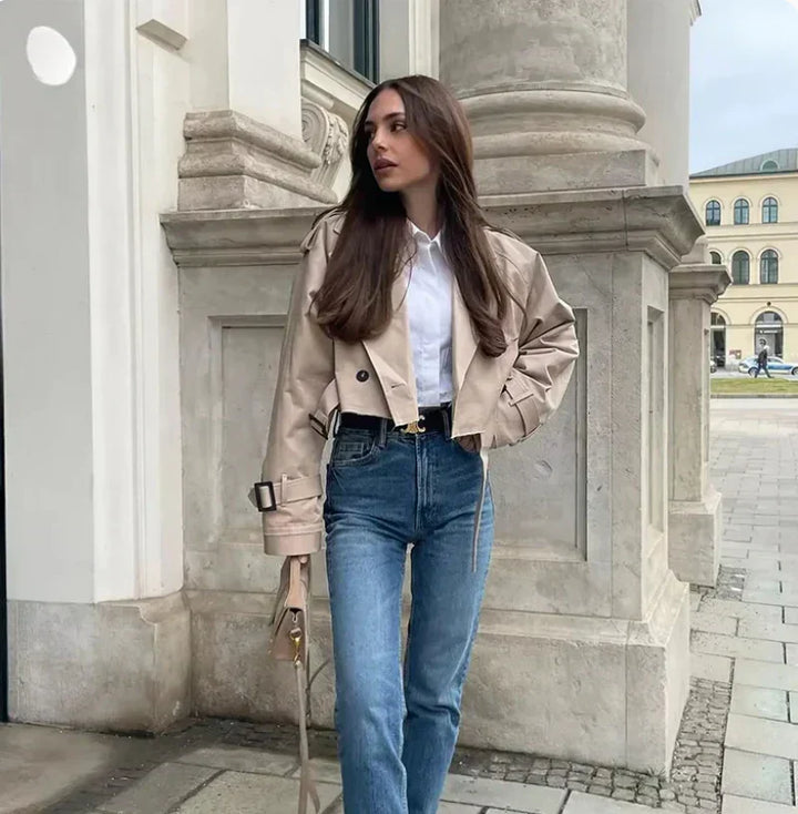 Mirla | Långärmad trenchcoat med justerbart bälte-Eva Jonsson