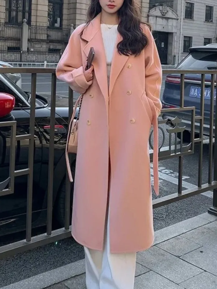 Mirla | Långkappa Oversized Fit Dubbla knappar Elastisk midja Ulllook-Eva Jonsson