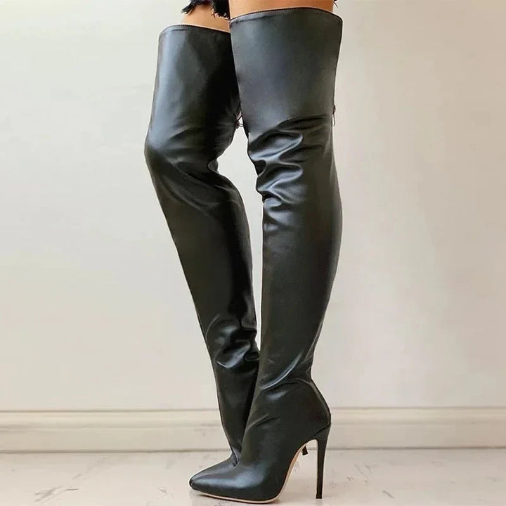 Mirla | Lårhöga stiletto stövlar-Eva Jonsson