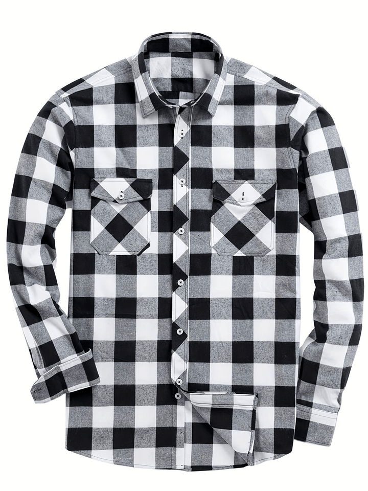 Mirla | Lätt Herrskjorta Lumberjack Print Skjorta-Eva Jonsson