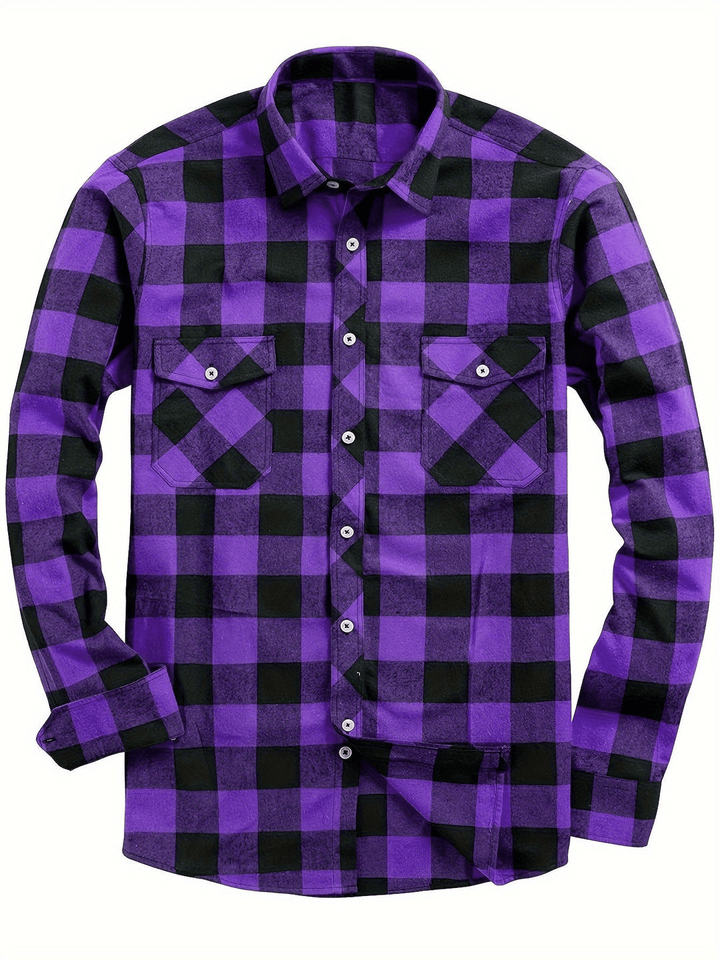 Mirla | Lätt Herrskjorta Lumberjack Print Skjorta-Eva Jonsson