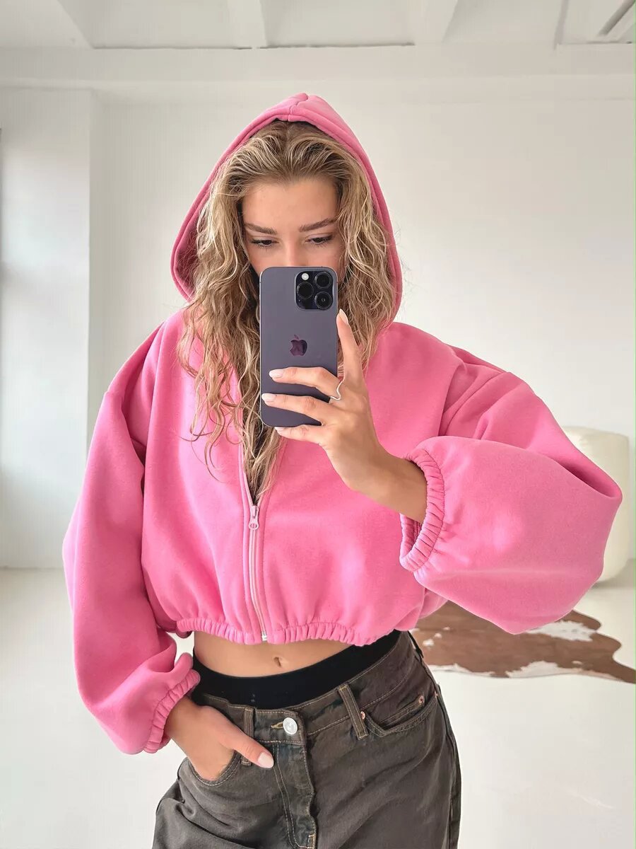 Mirla | Lätt, Lätt, Kort Sport Hoodie Jacka-Eva Jonsson