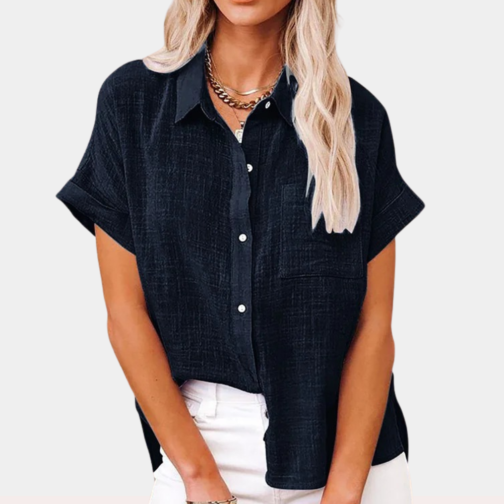 Mirla | Lätt bomull-lin blus-Eva Jonsson