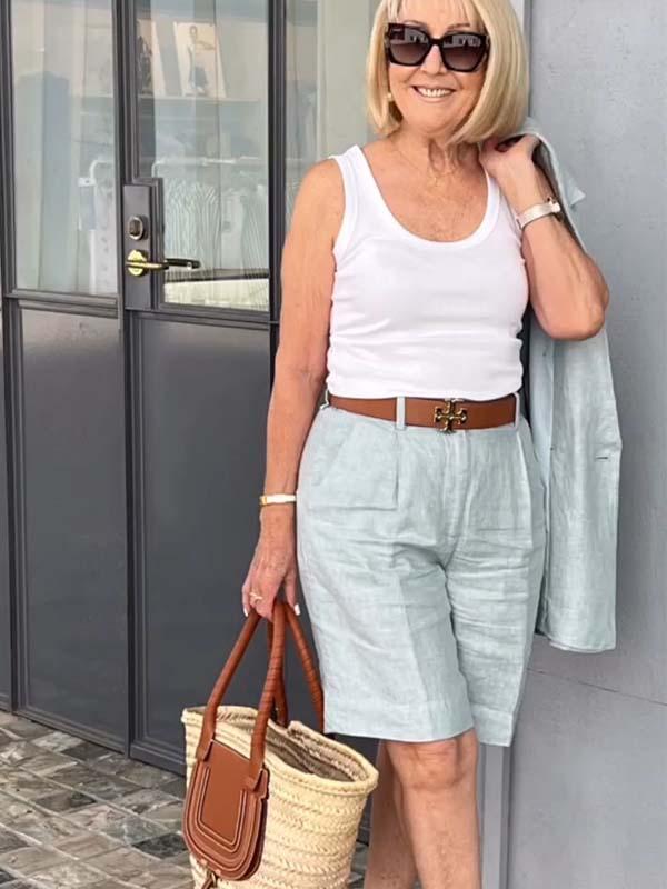 Mirla | Lätt set av blommönstrad jacka och shorts-Eva Jonsson