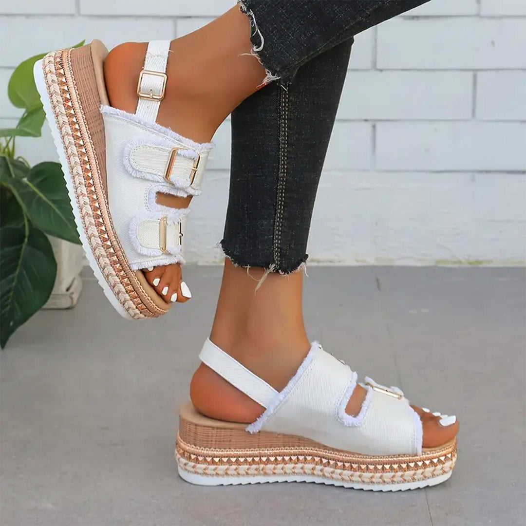 Mirla | Lätta Denim Wedges-Eva Jonsson