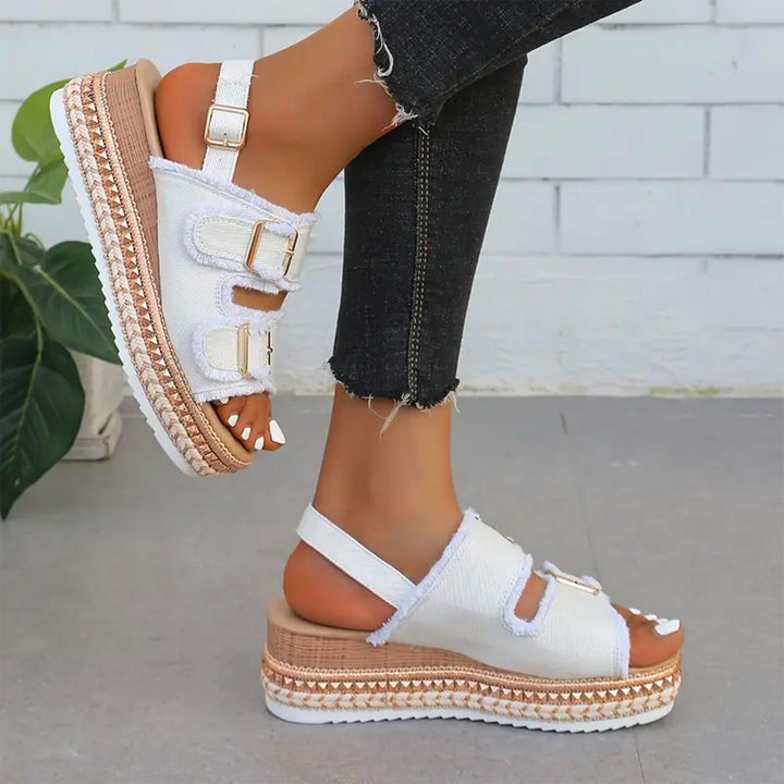 Mirla | Lätta Denim Wedges-Eva Jonsson