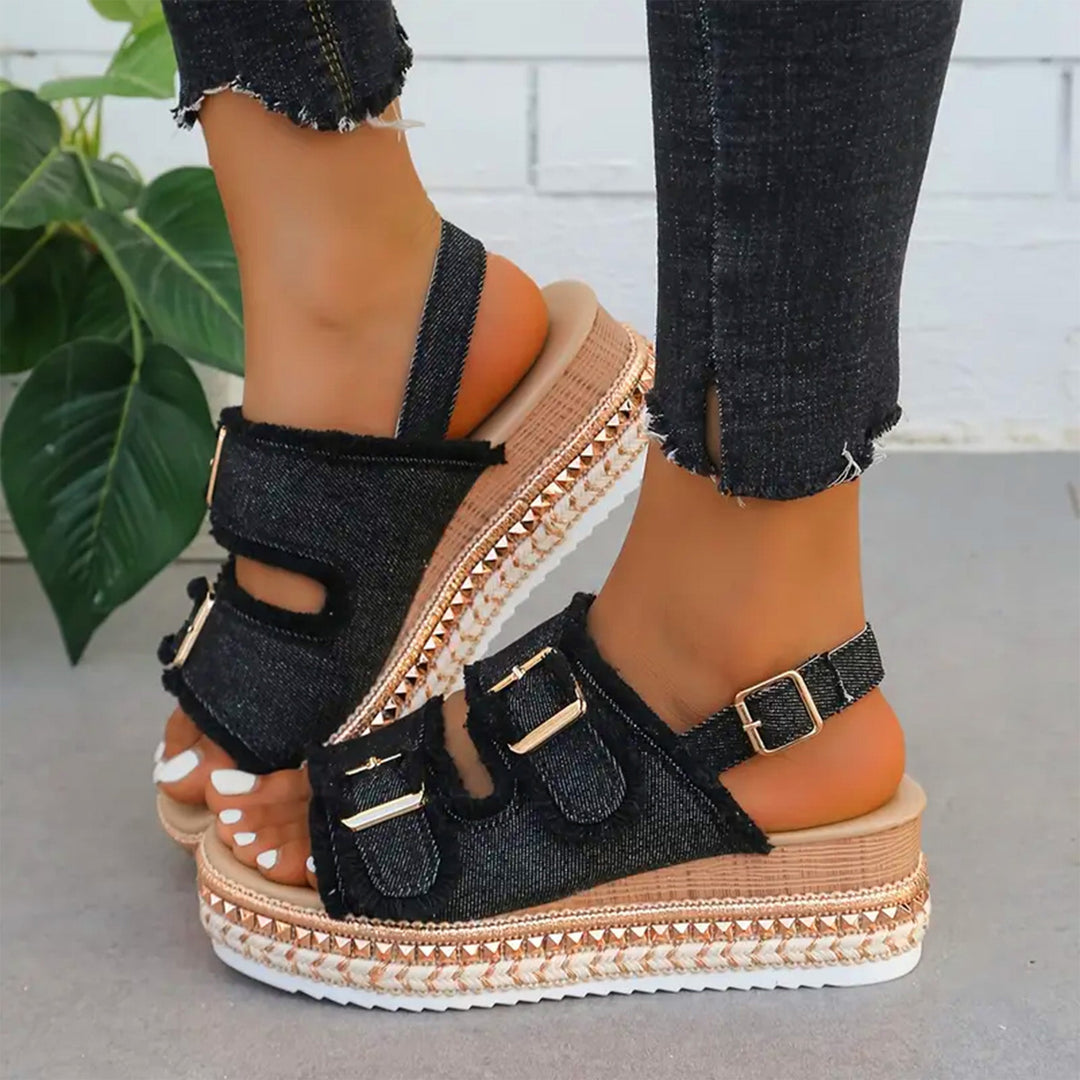 Mirla | Lätta Denim Wedges-Eva Jonsson