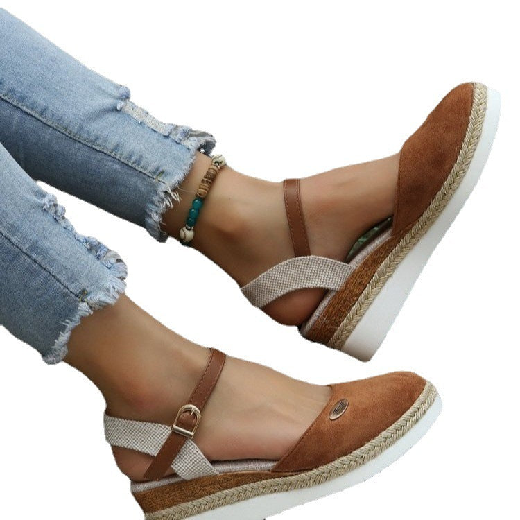 Mirla | Lätta plattform Wedge sandaler av hampasnöre-Eva Jonsson