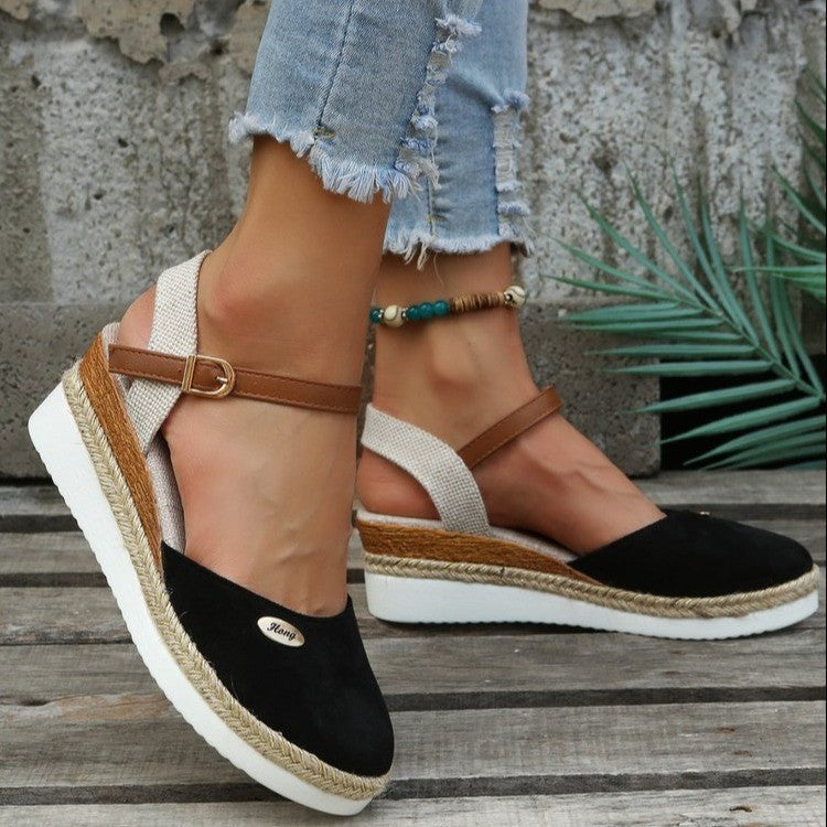 Mirla | Lätta plattform Wedge sandaler av hampasnöre-Eva Jonsson