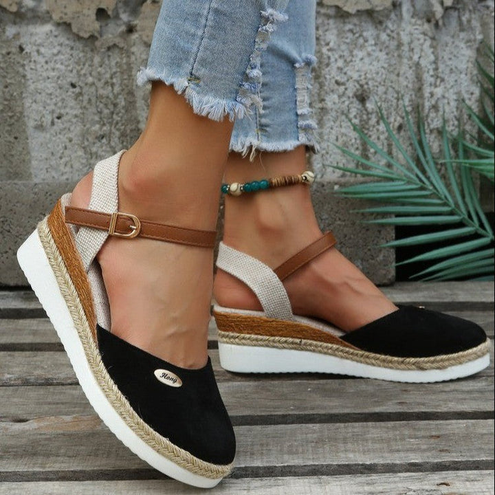 Mirla | Lätta plattform Wedge sandaler av hampasnöre-Eva Jonsson