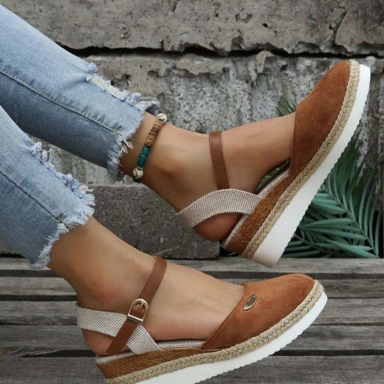 Mirla | Lätta plattform Wedge sandaler av hampasnöre-Eva Jonsson