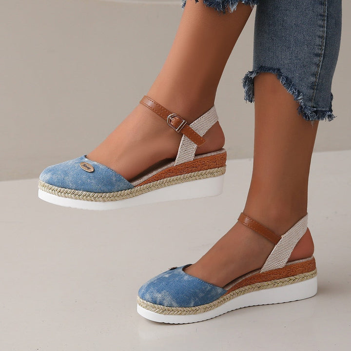 Mirla | Lätta plattform Wedge sandaler av hampasnöre-Eva Jonsson